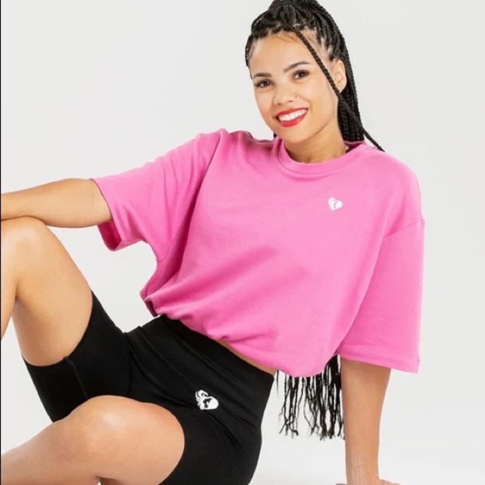 women’s best power crop top in phlox pink